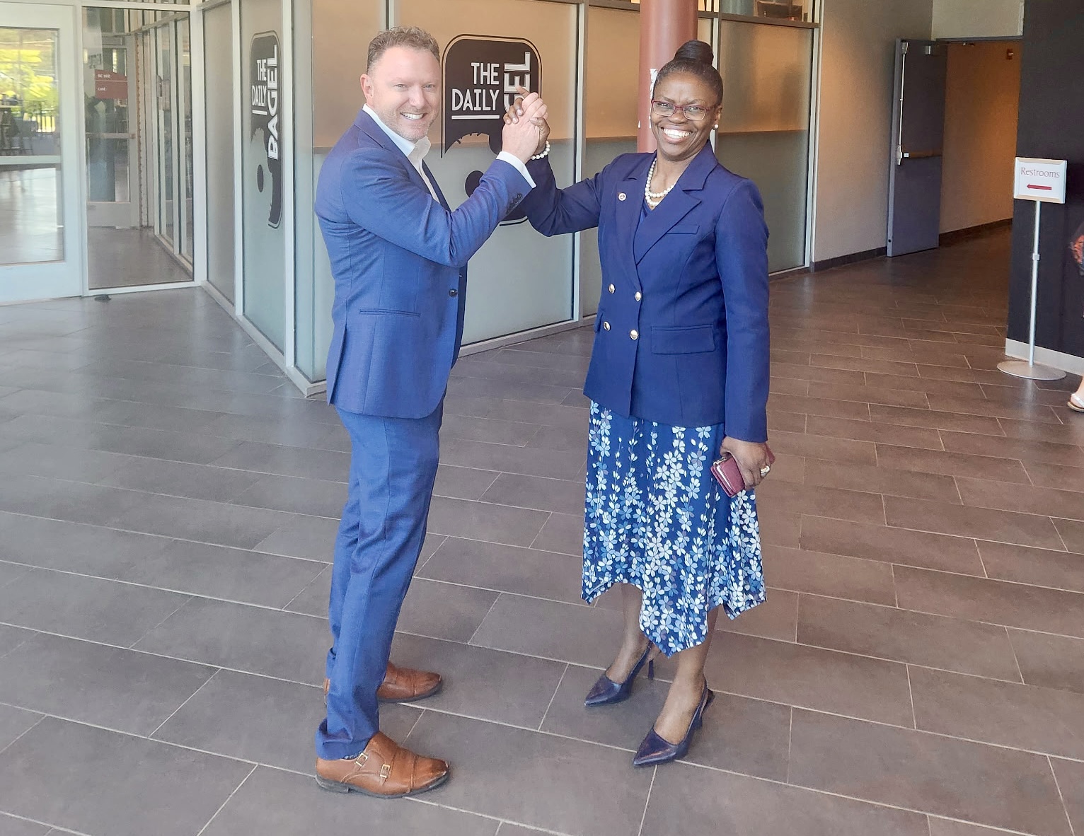 ACPHS RSC Merger Photo from 06.03.26 President Matt Shaftel and President Toyin Tofade